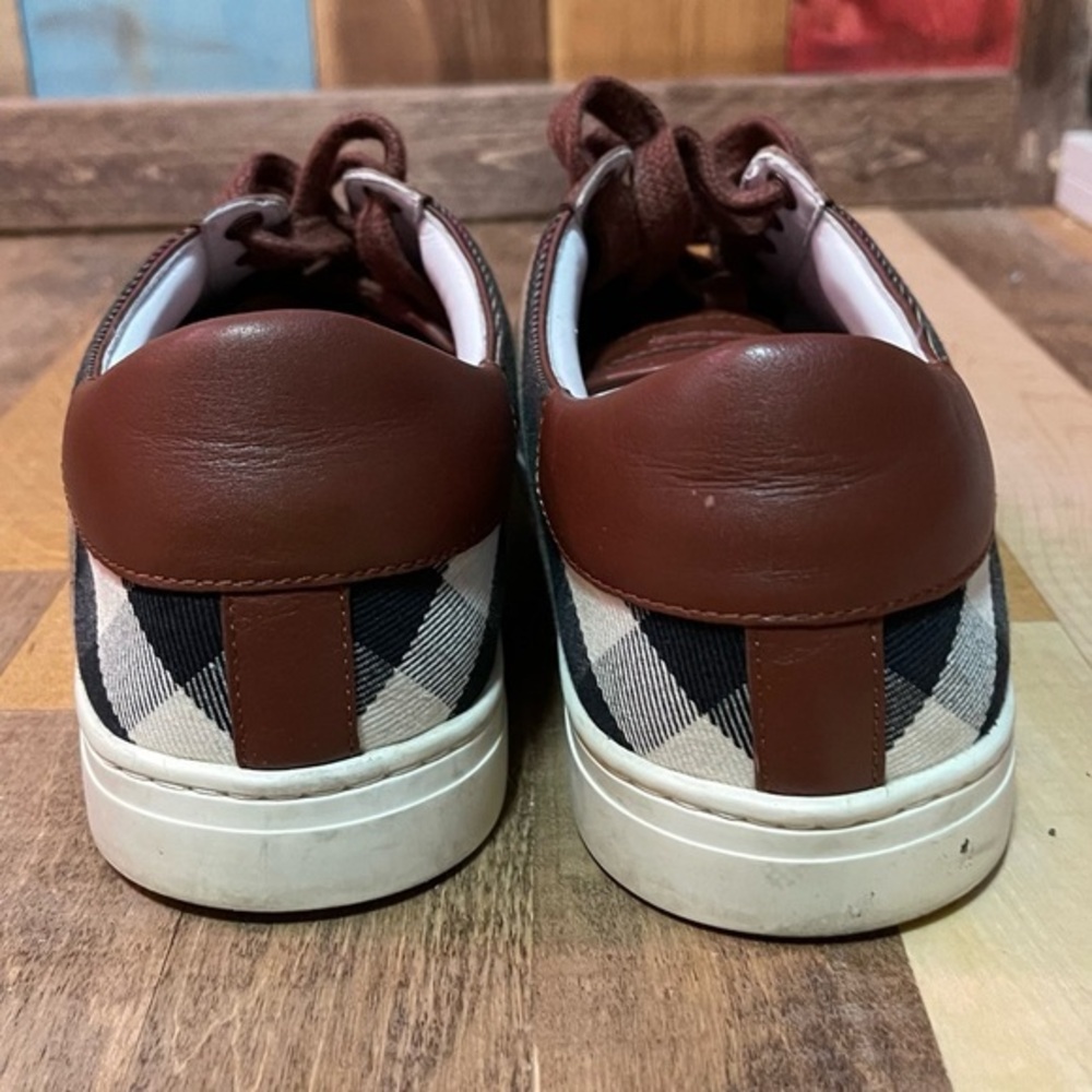 Burberry Brown Sneakers nova check Low-Top Retro Style Sz 42 / US 9 - Picture 7 of 10
